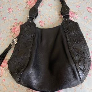 Brighton black pebbled leather shoulder bag